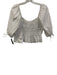 Staud Size M White Cotton Short Puff Sleeve smocked Crop Top White / M