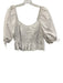 Staud Size M White Cotton Short Puff Sleeve smocked Crop Top White / M