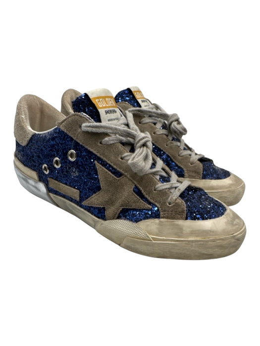 Golden Goose Shoe Size 39 Gray, Blue, White Leather Glitter Superstar Sneakers Gray, Blue, White / 39