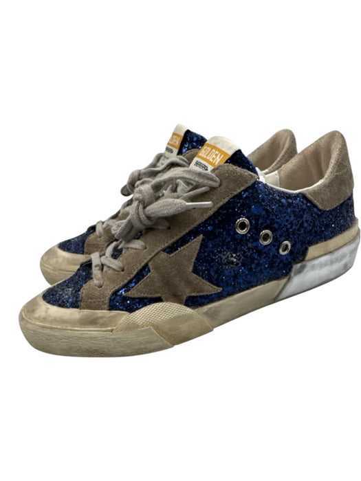 Golden Goose Shoe Size 39 Gray, Blue, White Leather Glitter Superstar Sneakers Gray, Blue, White / 39