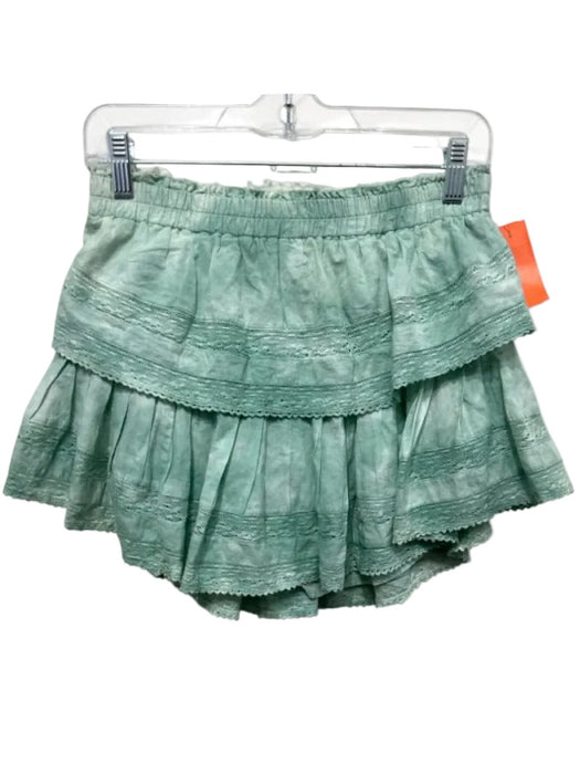 Love Shack Fancy Size Small Mint Green Cotton Blend Abstract Lace Detail Skirt Mint Green / Small
