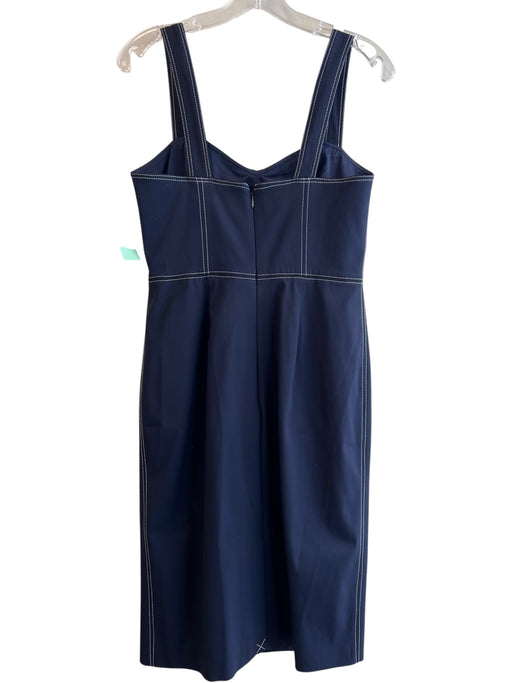 J Crew Size 6 Navy Acetate Blend Sleeveless Back Zip Stitch detail Dress Navy / 6
