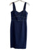 J Crew Size 6 Navy Acetate Blend Sleeveless Back Zip Stitch detail Dress Navy / 6
