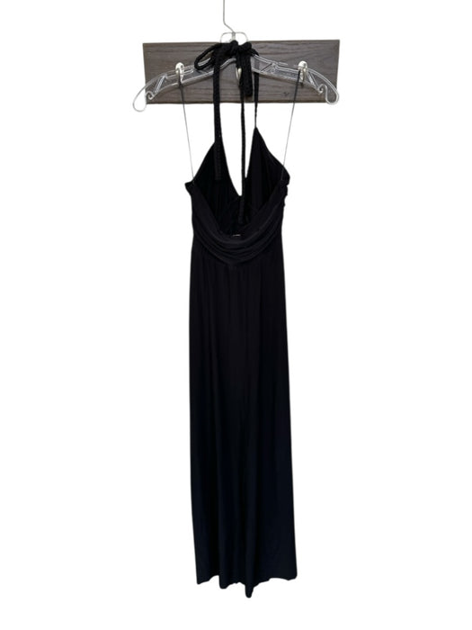 Misa Size XS Black Venezia blend Halter Neck Braided Strap Maxi Dress Black / XS