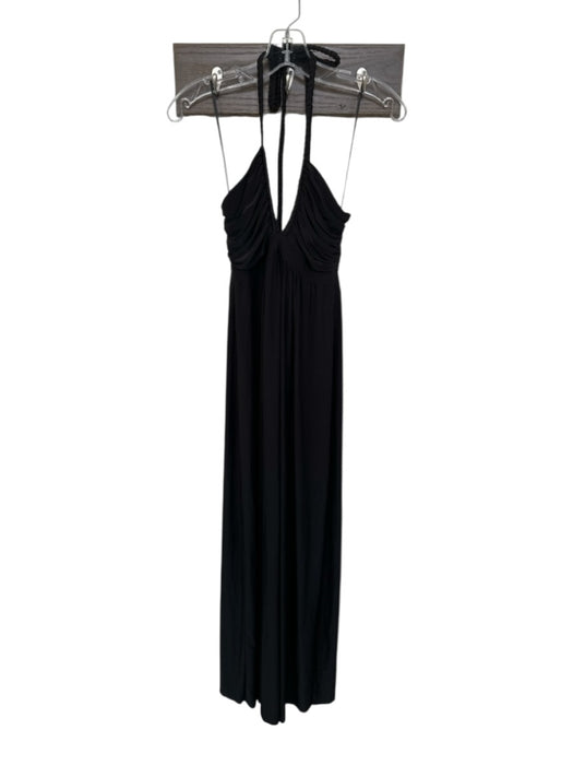 Misa Size XS Black Venezia blend Halter Neck Braided Strap Maxi Dress Black / XS