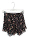 Misa Size XS Black & Red Polyester Elastic Ankle Botanical Ruffles Mini Skirt Black & Red / XS