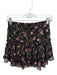 Misa Size XS Black & Red Polyester Elastic Ankle Botanical Ruffles Mini Skirt Black & Red / XS