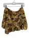 Loveshackfancy Size 4 Brown & Green Silk Side Zip Metallic Pleated Mini Skirt Brown & Green / 4