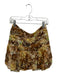 Loveshackfancy Size 4 Brown & Green Silk Side Zip Metallic Pleated Mini Skirt Brown & Green / 4
