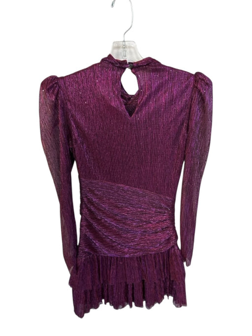 Sabina Musayev Size S Orange & Purple Polyester Long Sleeve Gathered Side Dress Orange & Purple / S