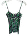 Diane Von Furstenberg Size 2 Green & Black Silk Spaghetti Strap Lines Mini Dress Green & Black / 2