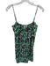 Diane Von Furstenberg Size 2 Green & Black Silk Spaghetti Strap Lines Mini Dress Green & Black / 2