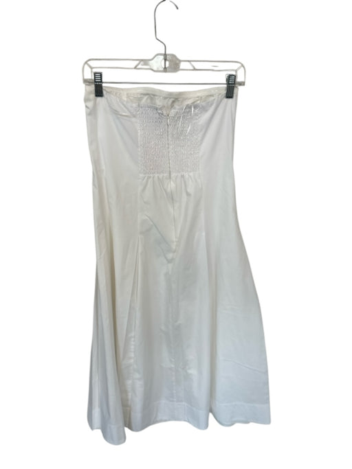 Mare Mare Size XS White Cotton Blend Strapless Boning Pleat Maxi Dress White / XS