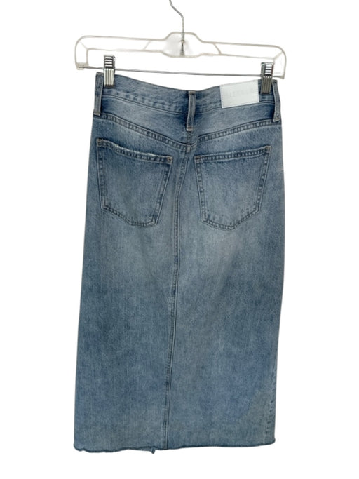 Pistola Size 26 Light Wash Cotton High Waist Slit Denim Maxi Skirt Light Wash / 26