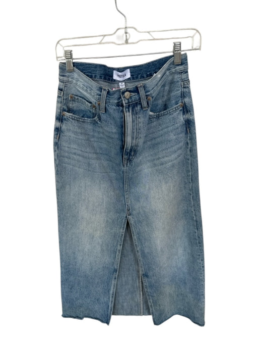 Pistola Size 26 Light Wash Cotton High Waist Slit Denim Maxi Skirt Light Wash / 26