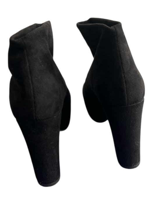 Cordani Shoe Size 37 Black Suede Peep Toe Pull On Block High Heel Booties Black / 37