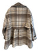 Free People Size M Beige Polyester Blend Double Breasted Plaid Front Pocket Coat Beige / M