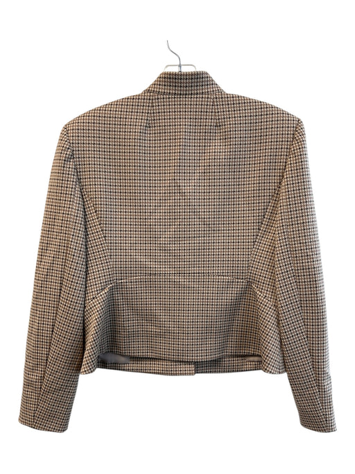 Theory Size 10 Tan & brown Polyamide Blend Pattern Knit Riding Jacket Tan & brown / 10