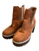 Olivia Miller Shoe Size 8.5 Burnt Brown Suede Back Zip Platform Lug Sole Booties Burnt Brown / 8.5
