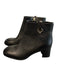 Kate Spade Shoe Size 8 Black Leather Side Zip Almond Toe Block Heel Booties Black / 8