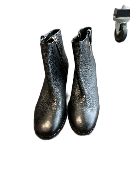 Kate Spade Shoe Size 8 Black Leather Side Zip Almond Toe Block Heel Booties Black / 8