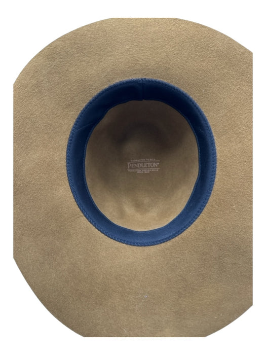 Pendleton Mustard Yellow Wool Felted Leather Strap Wide Brim Floppy Hat Mustard Yellow