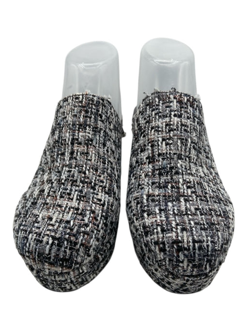 Chocolat Blu Shoe Size 8.5 Black, White & Gray textile upper Tweed Mules Black, White & Gray / 8.5