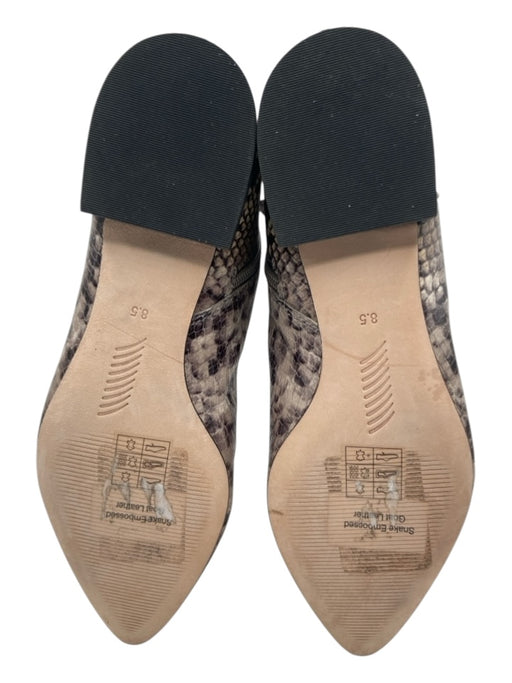 Paige Shoe Size 8.5 Beige & Black Goat Leather Snake Embossed Side Zip Boots Beige & Black / 8.5