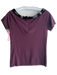 Anthropologie Size Medium Plum Rayon Blend Wide Neck embellished neckline Top Plum / Medium