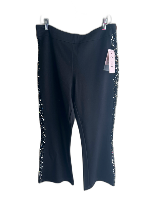 Nanette Lepore Size Large Black No Fabric Tag Stretch Waist Straight Pants Black / Large