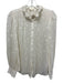 Kate Spade Size S White Semi Sheer flocked dot Button Down Long Sleeve Top White / S