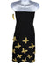 Dalia Macphee Size M Black & Gold Polyester Blend Butterfly Applique Dress Black & Gold / M
