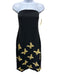 Dalia Macphee Size M Black & Gold Polyester Blend Butterfly Applique Dress Black & Gold / M