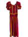 Anupamaa Size SP Multi Silk Off Shoulder Short Puff Sleeve Stripes Maxi Dress Multi / SP