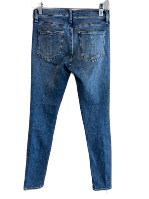 Rag & Bone Size 26 Med Light Wash Cotton Blend 5 Pocket Mid Rise Skinny Jeans Med Light Wash / 26