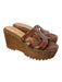 Sam Edelman Shoe Size 8 Brown Leather Wedge Slip On Platform Sandal Shoes Brown / 8