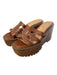 Sam Edelman Shoe Size 8 Brown Leather Wedge Slip On Platform Sandal Shoes Brown / 8