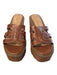 Sam Edelman Shoe Size 8 Brown Leather Wedge Slip On Platform Sandal Shoes Brown / 8