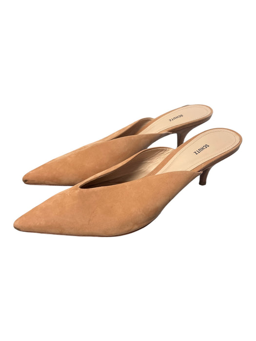 Schutz Shoe Size 9B Beige Suede Pointed Toe Kitten Heel Slip On Shoes Beige / 9B