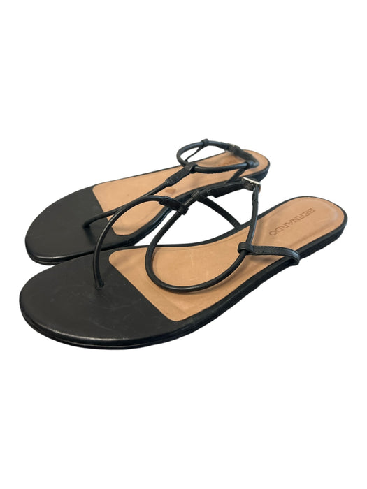 Bernardo Shoe Size 10 Black Leather Sandal Ankle Strap Man Made Shoes Black / 10