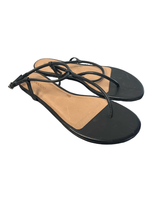 Bernardo Shoe Size 10 Black Leather Sandal Ankle Strap Man Made Shoes Black / 10