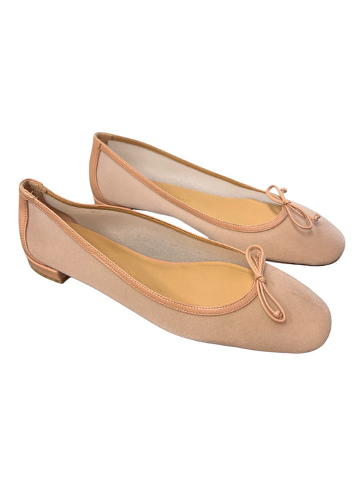 Stuart Weitzman Shoe Size 9B Rose Pink Leather & Mesh Flat Bow Detail Shoes Rose Pink / 9B