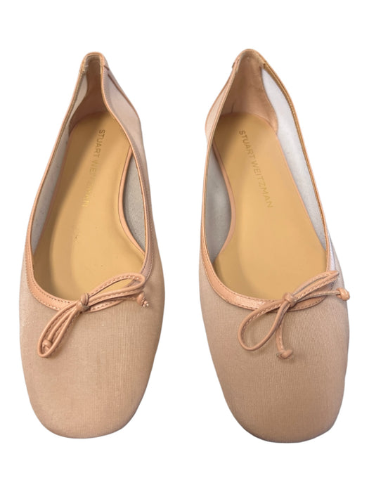 Stuart Weitzman Shoe Size 9B Rose Pink Leather & Mesh Flat Bow Detail Shoes Rose Pink / 9B