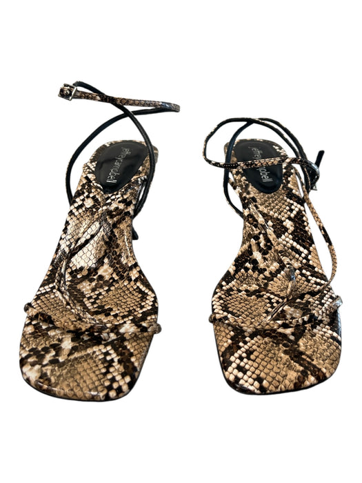 Jeffrey Campbell Shoe Size 7.5 Brown & Black Leather Ankle Strap Heel Shoes Brown & Black / 7.5