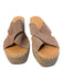Splendid Shoe Size 8 1/2 Beige & Cream Leather Upper Espadrille Platform Shoes Beige & Cream / 8 1/2