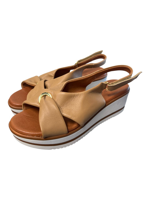 Ron White Shoe Size 39 Beige & White Made In Italy Platform Slingback Shoes Beige & White / 39