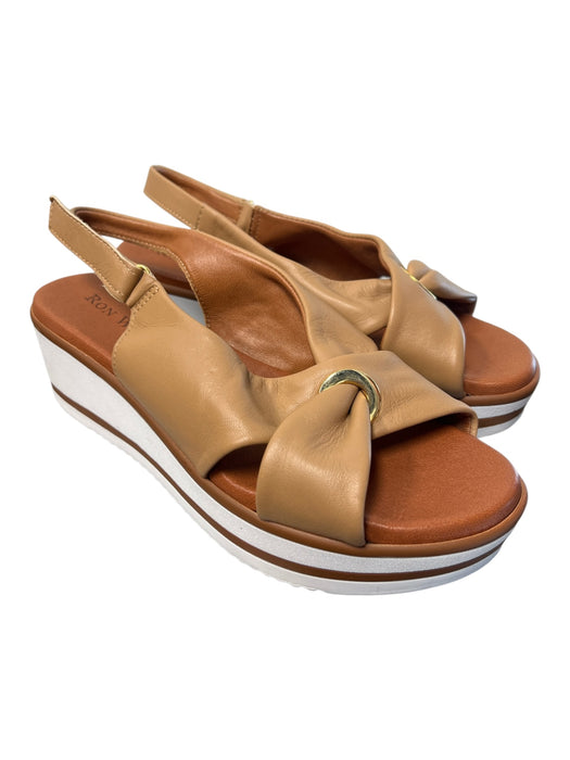 Ron White Shoe Size 39 Beige & White Made In Italy Platform Slingback Shoes Beige & White / 39