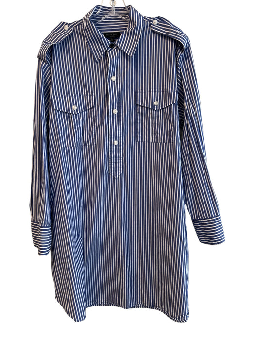 Rag & Bone Size L Blue & White Cotton Collared Button Up Long Sleeve Dress Blue & White / L