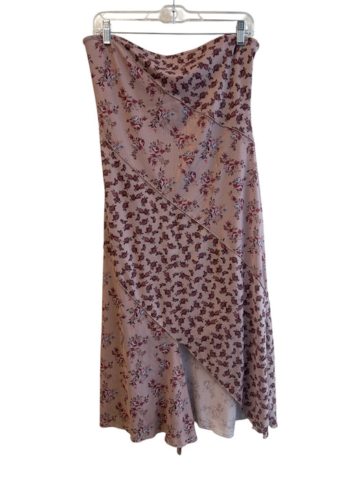 Altar'd State Size XL Mauve Polyester Elastic Waist Floral Ombre Patchwork Skirt Mauve / XL