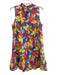 THML Size M Multi Polyester Ruffle Neck Sleeveless Floral A line Dress Multi / M